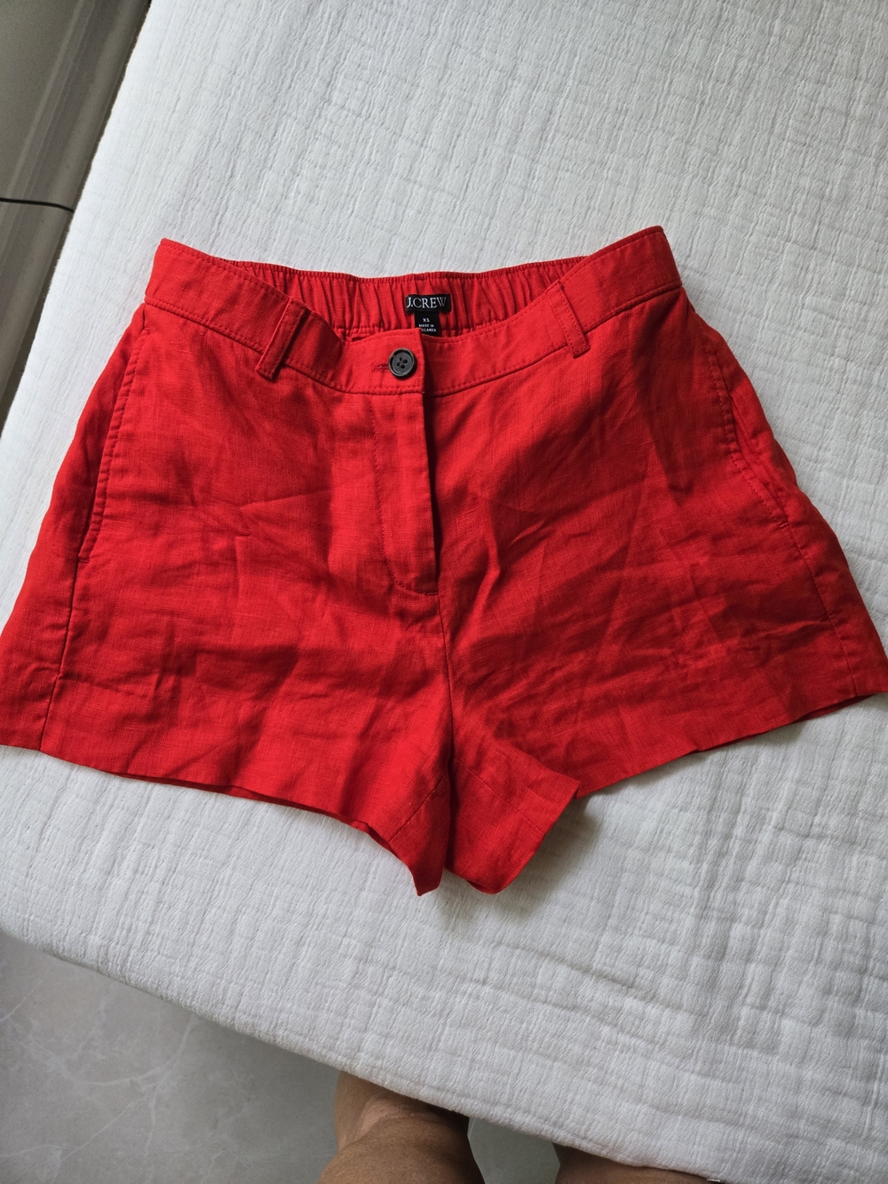 J. Crew Women's Red High-Waist Summer Shorts